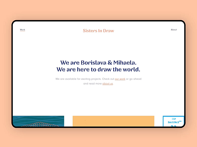 SistersInDraw - Project Page animation design illustration interface landing light transition ui ui design ux web