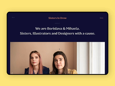 SistersInDraw - About Page about animation illustration motion design portfolio profile typography video