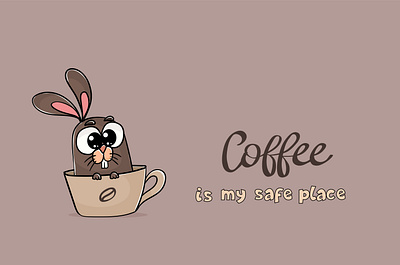 Coffee is my safe place bunny coffee cup hare rabbit t shirt