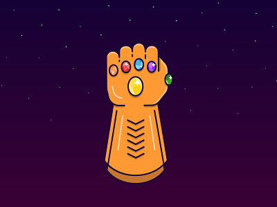 Infinity Gauntlet app icon avengers comics diamonds flat design glove illustration infinity gauntlet marvel power purple simple illustration stars thanos