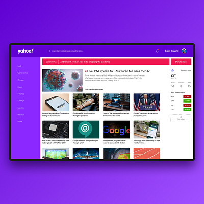 Yahoo Redesign design ui uidesign uiux ux web design website yahoo