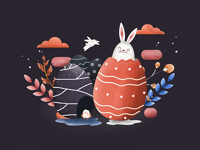 Happy Easter 2d brush design easter easter bunny easter egg family grain hope illustration illustrator jesus christ nature photoshop quarantine rebirth resurrection stay home stay safe vector