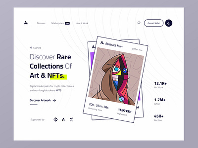 NFT Header - Light Version🔥🤘 crypto design eth exchange header landing light metamask minimal nft trend ui uidesign web web design