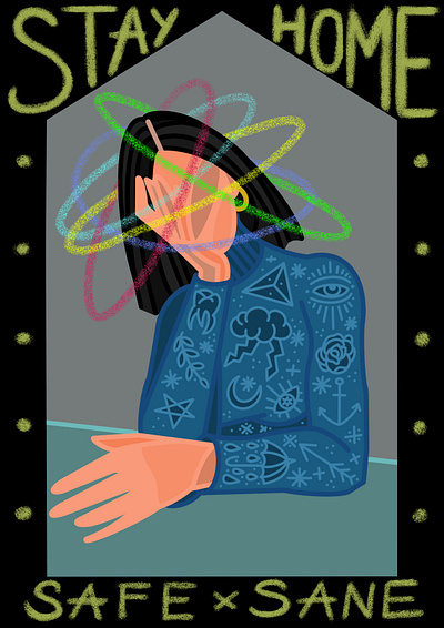 Stay Home branding character design commercial art digital art digital illustration digital painting editorial design editorial illustration illustration lockdown nhs stayhome vector