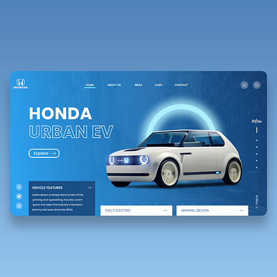 Honda Website | Concept UI UX Design adobe xd design landing page minimal ui ui ux ui design ux web website