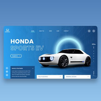 Honda Website | Concept UI UX Design-2 adobe xd design landing page minimal ui ui ux ui design ux web website