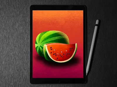 Watermelon 🍉 illustration in procreate digital illustration illustraion ipad procreate summer vibes watermelon