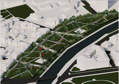 Landscape Redesign of Public Park archtecture rendering urban planning