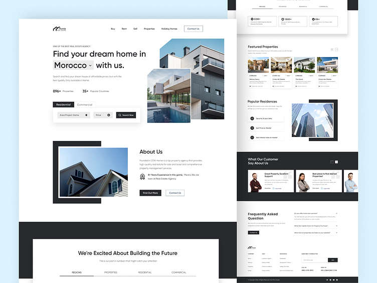 Homie Real Estate Agency Landing Page by ASHRAFUL for Team Creative
