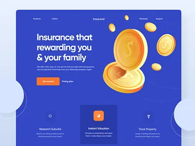Insurance Company Website UI Exploration agency agent android app app ui design appui covid design designer insurance insurance company landingpage realestate realestateagent uidesign uidesigner uiux uiuxdesign website website ui website ui design