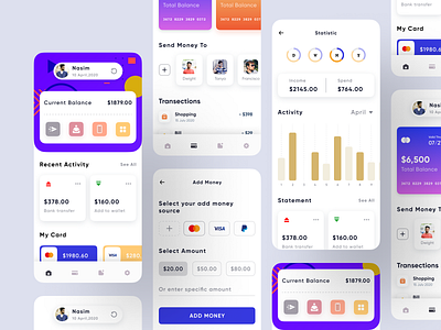 Financial Mobile App - UI/UX analytics app banking app booking app cloud app coronavirus dashboard app design system finance finance app financial fintech fintech app food app mobile app nasim real estate social app storage wallet app