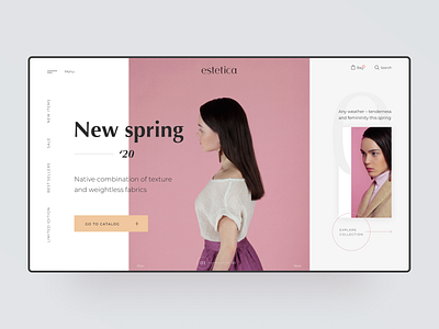 Estetica fashion store website design fashion interface online store onlineshop pink store ui ux webdesign website