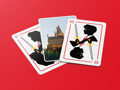 Playing cards art cards deck deck of cards espadas gryffindor harry potter hermione hogwarts illustration magic mockup playing cards potter ron spades spanish cards sword vector vector art