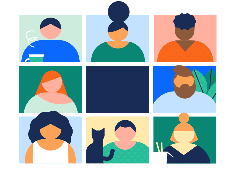 Recruiting remote style animation character illustration micro interaction motion motion design motion graphics recruit typography ui ux web zoom