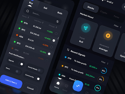 Crypto Tracking application with AI ai application bitcoin btc chat clean crypto crypto wallet dark forex message messanger money stocks tokens trade trading app trend ui