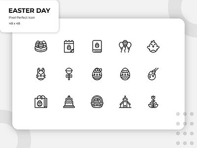 Easter Day Outline Icon app art design easter easter bunny easter day easter egg icon icon design icon set iconography illustrations outline seasons simple spring ui vector web