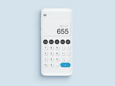 Daily UI Challenge #004 - Calculator calculator daily 100 challenge daily challange design neumorphism ui