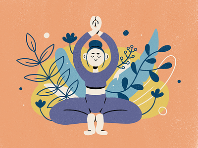 yoga & plants 2d character characterdesign design flat illustration plants vector yoga