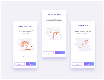 OnBoarding Screens for Matrimonial App matrimonial onboarding design onboarding screens uiux uiuxdesign xd design