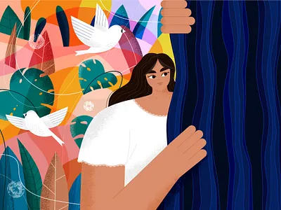 Explore your mind affinity designer character girl graphic graphic design illustration isolation mind nature quarantine vector