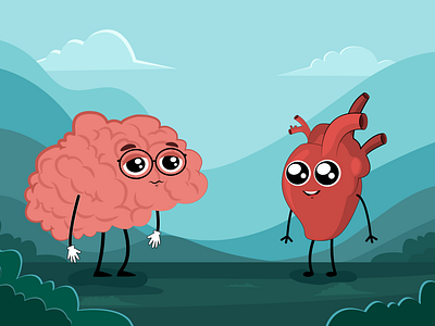 Brain & Heart brain charactedesign forrest heart illustration illustration art illustrator motion graphics vector vector art