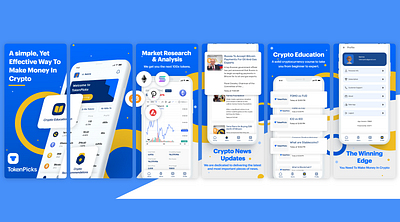 TokenPicks- Mobile App Store Screenshots Design adobe xd android app app store screenshots appdesign apple figma illustration ui ux