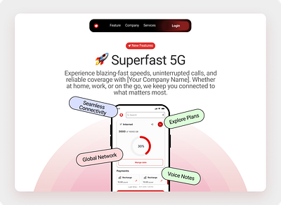 Web design Landing Page for Vodafone 🔥 figma landing page ui user user interface ux web design