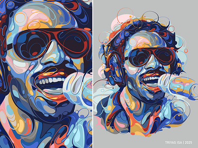 Stevie Wonder abstract artstyle colorful fanart illustration music portrait portrait illustration singer unique