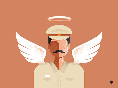 POLICE MAN - real superhero again cap corona covid crime criminal design flat home illustration india mustache police safe theif vector war wars wearesafe wings