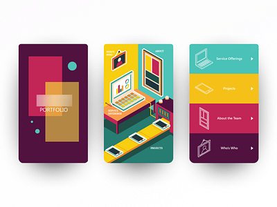 Agency Portfolio - About Us branding design illustration mobile ui