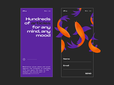 Meditation App/// colour palette dribbble fish illustration minimal mob mobile mobile app mobile design mobile ui ui ux web design website