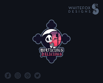 Morticious Delicious Logo branding death fantasy grim reaper grimreaper logo moon sunset vector