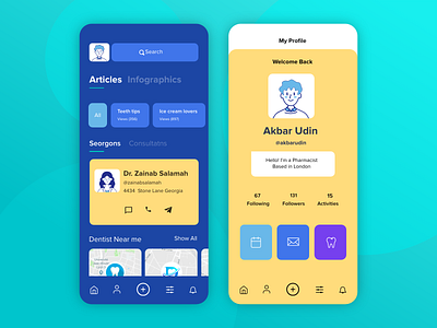 Application for Dentist dentistry medical app mobile app mobile ui