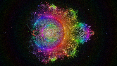 Anti-Buddhabrot Rainbow 🌈 fractal javascript tinycode