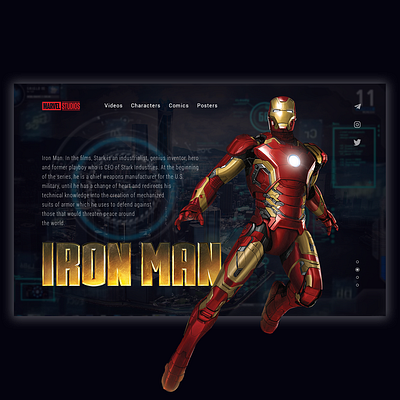 Iron Man Concept design designs homepage landing page ui ux web webdesign website website concept website design