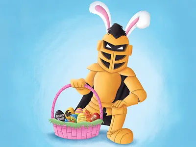 UCF Easter Art basket blue central citronaut easter easter bunny easter egg easter eggs florida grain illustraion knightro orlando pastel pastels pink shading university yellow