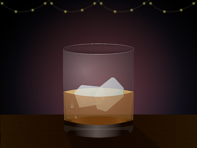 On the Rocks adobe illustrator glass ice illustration whiskey