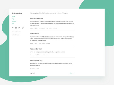 Noteworthy Blog Theme for Hugo blog hugo template theme ui ux web