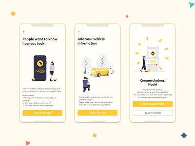 Driver set up UI adobe xd animation app branding clean ui illustration interface ui ux vector