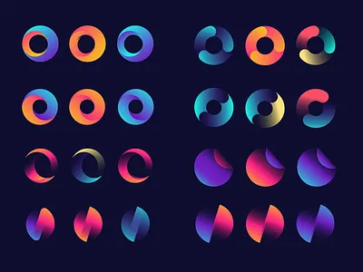Vector Icons anchor arrow circle contrast convert flip futuristic gradient gradient icon gradient logo icons ideas illustrator letter o loading logo o monogram rotation shadows