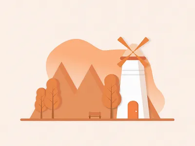 Lighthouse design flat illustration garden illustration lighthouse park trees vector