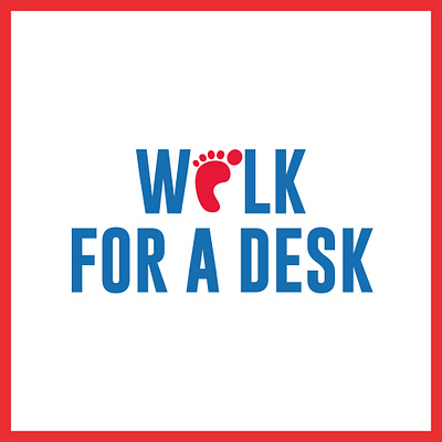 Walk for a Desk | Charity Walk branding charity event design identity illustration logo minimalist logo wordmark