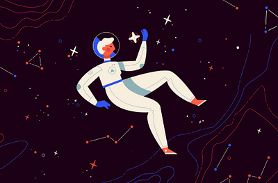 Astronaut astronaut character cosmonaut cosmonauticsday flat ildanflash illustration space