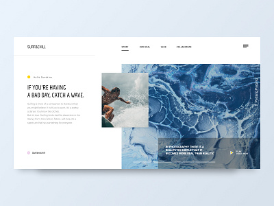 Surf&Chill - Header concept concept concept art concept design creative landing page ui landingpage landingpagedesign minimal redesign sea surf surfing typography uidesign uiux webdesign website