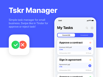 Tskr Manager app ios mobile ui ui design uidesign