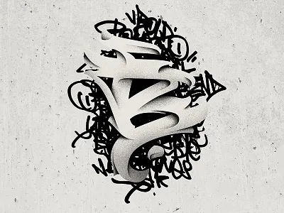 Letter B 36daysoftype calligraphy ink lettering shade