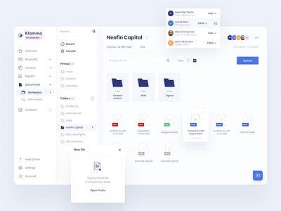 Klamma for business | Online banking documents 📑 application banking banking app banking application cloud storage documents documents manager finance fintech fintech app invoice members online banking permissions storage ui ux web app web application
