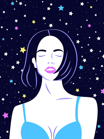 Stella abstract artwork blue character digital art digital painting editorial art female girls illustration illustration art music art pop art popart space stars universe women