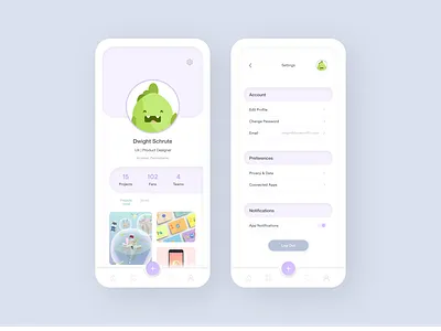 Daily UI 006-007 :: Profile & Settings @dailyui animation app dailyui dailyui006 dailyui007 design figma illustration mobileapp ui ux web