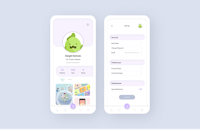 Daily UI 006-007 :: Profile & Settings @dailyui animation app dailyui dailyui006 dailyui007 design figma illustration mobileapp ui ux web